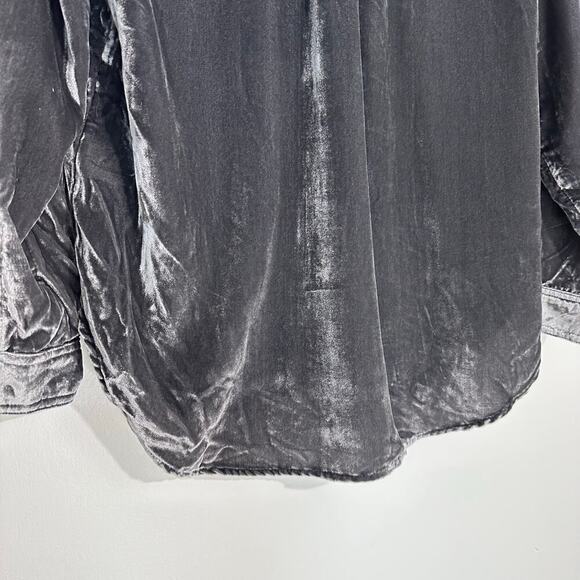 Anthropologie Pilcro The Hadley Relaxed Velvet Buttondown | Gray | SZ SP - Picture 10 of 13